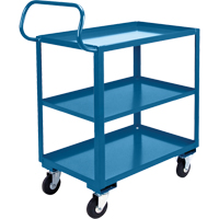 Ergonomic Shelf Truck, 800 lbs. Capacity, Steel, 26" W x 37" H x 38" D, Lip Up Nassau Supply