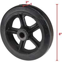Roue en caoutchouc moul&eacute;, 8" (203 mm) dia. x 2" (51 mm) la, Capacit&eacute; de 400 lb (181 kg) Nassau Supply
