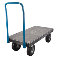 Chariots &agrave; plateforme en plastique, 60" lo x 30" la, 1000 lb cap, Roues Pneumatique Nassau Supply