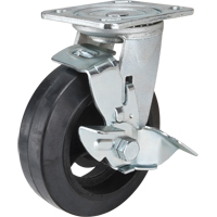 Roulette moul&eacute;, Pivotant avec frein, 6" (152,4 mm), Caoutchouc, 550 lb (249 kg) Nassau Supply