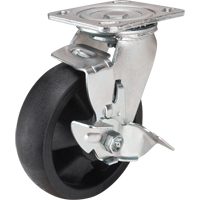 Roulettes haute temp&eacute;rature, Pivotant avec frein, 6" (152,4 mm), Nylon, 880 lb (399 kg) Nassau Supply