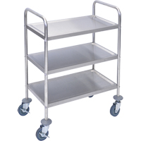 Shelf Cart, 3 Tiers, 16" W x 35" H x 26" D, 200 lbs. Capacity MN550 | Nassau Supply