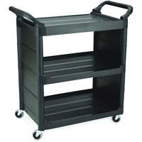 Bussing Cart with End Panels, 3 Tiers, 18-5/8" x 36-5/8" x 33-5/8", 150 lbs. Capacity Nassau Supply