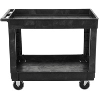 Flat Handle Utility Cart, 2 Tiers, 40" x 32-1/4" x 24", 500 lbs. Capacity Nassau Supply