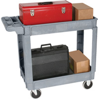Chariot utilitaire de luxe, 2 tiers, 25" x 35-1/2" x 43,5"/43-1/2", Capacit&eacute; 550 lb Nassau Supply