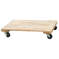 Solid Platform Wood Dolly, Rubber Wheels, 900 lbs. Capacity, 18" W x 30" D x 6" H MO200 | Nassau Supply