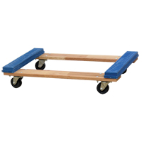 Open Deck Rubber Ends Dolly, Wood Frame, 18" W x 30" D x 6" H, 900 lbs. Capacity MO201 | Nassau Supply