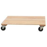 Solid Platform Wood Dolly, Rubber Wheels, 1200 lbs. Capacity, 18" W x 30" D x 7" H MO202 | Nassau Supply