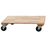 Solid Platform Wood Dolly, Rubber Wheels, 1200 lbs. Capacity, 24" W x 36" D x 7" H MO203 | Nassau Supply