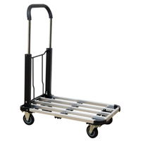 Chariot &agrave; plateforme avec poign&eacute;e pliante, Aluminium, 300 lb, 28" lo x 16" la, Hauteur 37,75" Nassau Supply