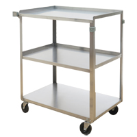 Shelf Carts, 3 Tiers, 17-5/8" W x 33" H x 27-1/8" D, 300 lbs. Capacity MO251 | Nassau Supply