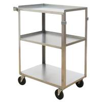 Shelf Carts, 3 Tiers, 15-3/4" W x 32" H x 24" D, 500 lbs. Capacity Nassau Supply