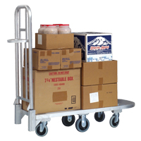Aluminum Merchandise Cart, 20" W x 55-1/4" L, 1200 lbs. Cap., Polyurethane Wheels MO446 | Nassau Supply
