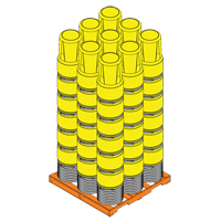 Baril emboîtable en poly&eacute;thyl&egrave;ne, 14 gal. US (11,7 gal. imp.), Dessus ouvert, Jaune Nassau Supply