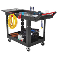 Heavy-Duty Adaptable Utility Cart, 2 Tiers, 17-3/4" x 36" x 46-1/5", 500 lbs. Capacity Nassau Supply