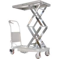 Manual Hydraulic Scissor Lift Table, 35-1/2" L x 20" W, Partial Stainless Steel, 800 lbs. Capacity Nassau Supply