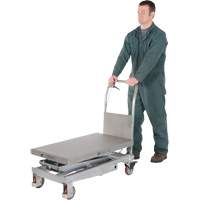 Manual Hydraulic Scissor Lift Table, 35-1/2" L x 20" W, Partial Stainless Steel, 800 lbs. Capacity Nassau Supply