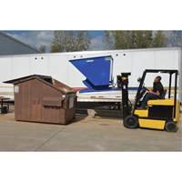 Self-Dumping Hopper, Steel, 3 cu.yd., Blue Nassau Supply
