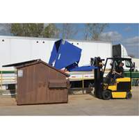 Self-Dumping Hopper, Steel, 3 cu.yd., Blue Nassau Supply