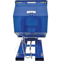 Self-Dumping Hopper, Steel, 1 cu.yd., Blue Nassau Supply