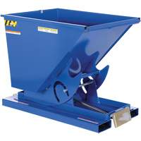 Self-Dumping Hopper, Steel, 1/2 cu.yd., Blue Nassau Supply