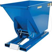 Self-Dumping Hopper, Steel, 3/4 cu.yd., Blue Nassau Supply
