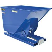 Self-Dumping Hopper, Steel, 1 cu.yd., Blue Nassau Supply