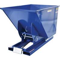 Self-Dumping Hopper, Steel, 1 cu.yd., Blue Nassau Supply