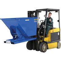 Self-Dumping Hopper, Steel, 1-1/2 cu.yd., Blue Nassau Supply
