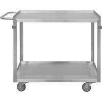 Industrial Grade Shelf Cart, 2 Tiers, 22-1/2" W x 34" H x 42-7/16" D, 600 lbs. Capacity Nassau Supply