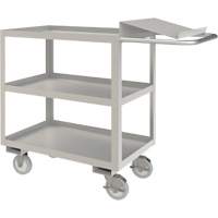 Industrial Grade Order Picking Cart, 39" H x 18-1/8" W x 45" D, 3 Shelves, 1200 lbs. Capacity Nassau Supply