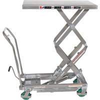 Manual Hydraulic Scissor Lift Table, 36-1/4" L x 19-3/8" W, Stainless Steel, 600 lbs. Capacity MP227 | Nassau Supply