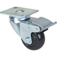 Roulette, Pivotant avec frein, 3" (76,2 mm), Polyol&eacute;fine, 250 lb (113,4 kg) Nassau Supply