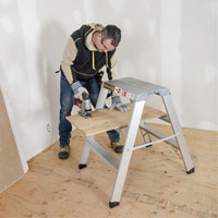 Poste de travail chevalet de sciage portatif, Cadre Aluminium, 12-1/4" p x 36" h Nassau Supply