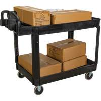Utility Cart, 2 Tiers, 25-5/8" x 33-1/2" x 43-3/4", 550 lbs. Capacity Nassau Supply