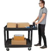 Utility Cart, 2 Tiers, 25-5/8" x 33-1/2" x 43-3/4", 550 lbs. Capacity Nassau Supply