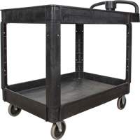 Utility Cart, 2 Tiers, 25-5/8" x 33-1/2" x 43-3/4", 550 lbs. Capacity Nassau Supply