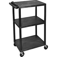 Electric Utility Cart, 3 Tiers, 24" x 42" x 18", 300 lbs. Capacity Nassau Supply