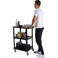 Chariot utilitaire avec tablette plate, 3 tiers, 18-1/8" x 37-3/8" x 27-3/4", Capacit&eacute; 330 lb Nassau Supply