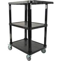 Chariot utilitaire avec tablette plate, 3 tiers, 18-1/8" x 37-3/8" x 27-3/4", Capacit&eacute; 330 lb Nassau Supply