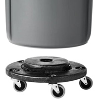 Brute&reg; Dolly, Polyethylene, Black, Fits: 20 - 55 US Gal. Nassau Supply