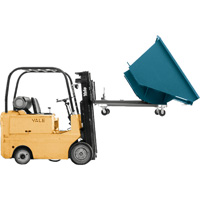 Self-Dumping Hopper, Steel, 5 cu.yd., Blue Nassau Supply