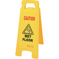 "Wet Floor" Safety Signs, English with Pictogram Nassau Supply