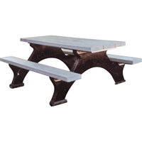 Recycled Plastic Picnic Tables, 8' L x 62-1/4" W, Grey ND424 | Nassau Supply