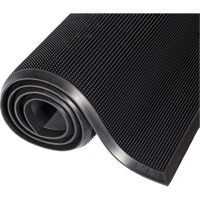 Mat-A-Dor Mat, Rubber, Scraper Type, Finger Tip Style Pattern, 2' x 2-2/3', Black Nassau Supply