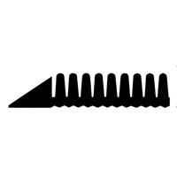 Mat-A-Dor Mat, Rubber, Scraper Type, Finger Tip Style Pattern, 3' x 6', Black Nassau Supply