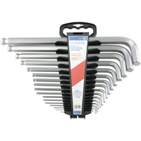 Jumbo Extra-Long Ball Nose Hex Key Set, 17 Pcs., Metric Nassau Supply