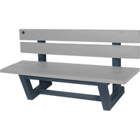 Outdoor Park Benches, Recycled Plastic, 60" L x 17" W x 17" H, Grey NJ024 | Nassau Supply