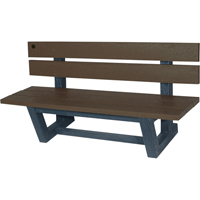 Outdoor Park Benches, Recycled Plastic, 60" L x 22-13/16" W x 29-13/16" H, Umber NJ025 | Nassau Supply