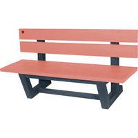 Outdoor Park Benches, Recycled Plastic, 60" L x 22-13/16" W x 29-13/16" H, Redwood NJ028 | Nassau Supply